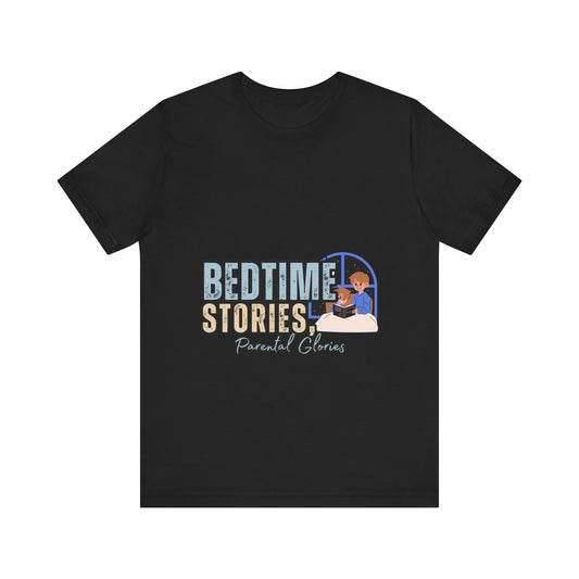 Bedtime Stories Unisex Tee, Cozy Sleep Shirt, Gift for Parents, Family Storytime T-shirt, Book Lovers Apparel