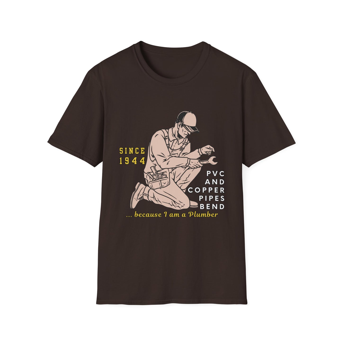 Vintage Plumber T-Shirt, Funny Plumbing Tee, Gift for Plumbers, Since 1944 Graphic Shirt, Unisex Softstyle Apparel
