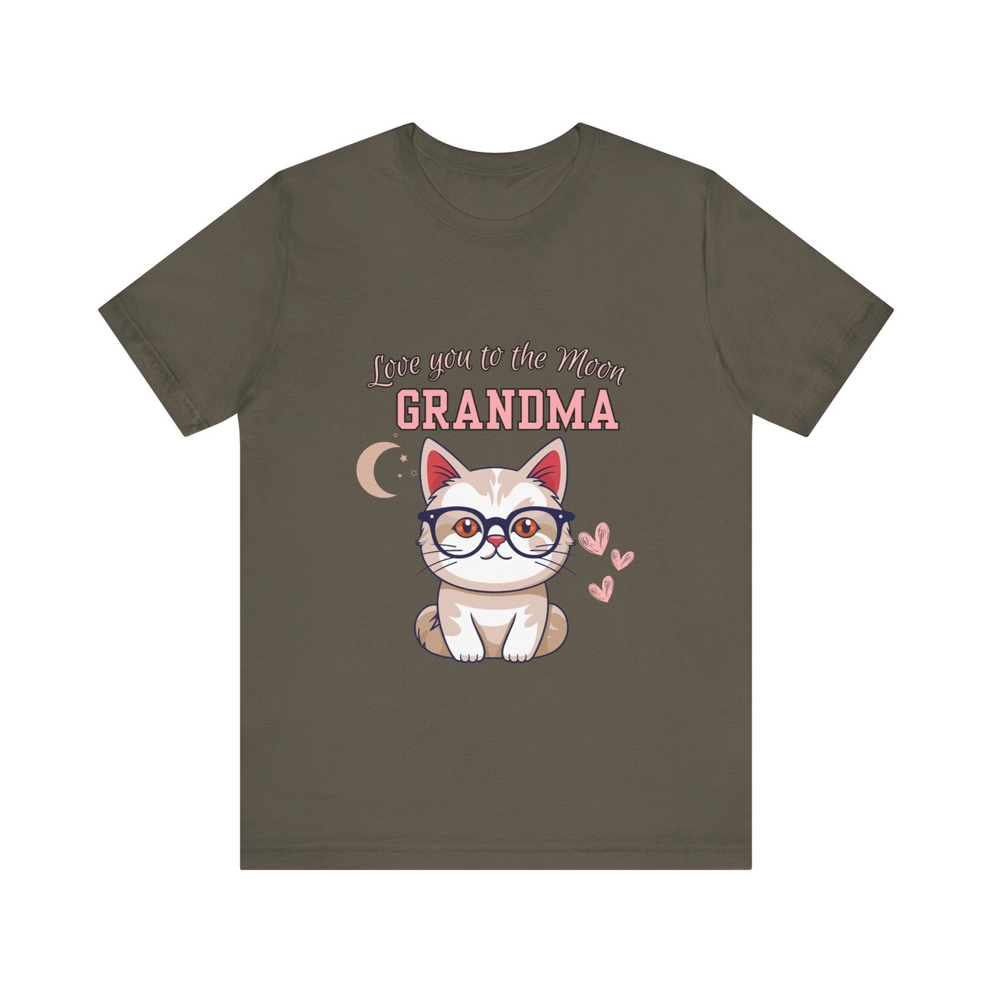 Love You to the Moon Grandma Cat Tee, Cute Cat Shirt, Gift for Grandma, Birthday Tee, Grandparent Gift, Funny Cat T-Shirt