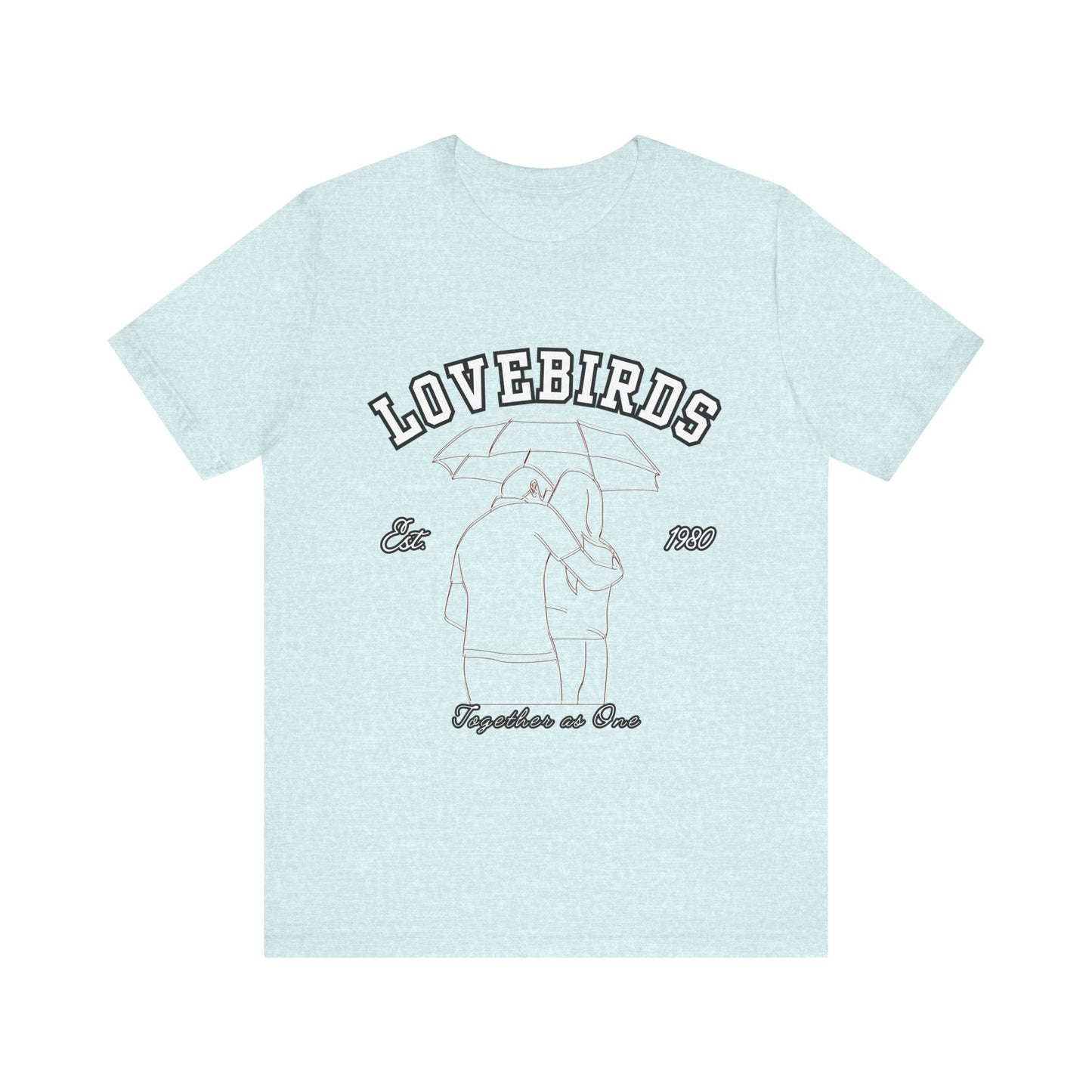 Lovebirds Unisex T-Shirt, Romantic Tee for Couples, Anniversary Gift, Valentine's Day Apparel, Gift for Her/Him, Cute Casual Wear