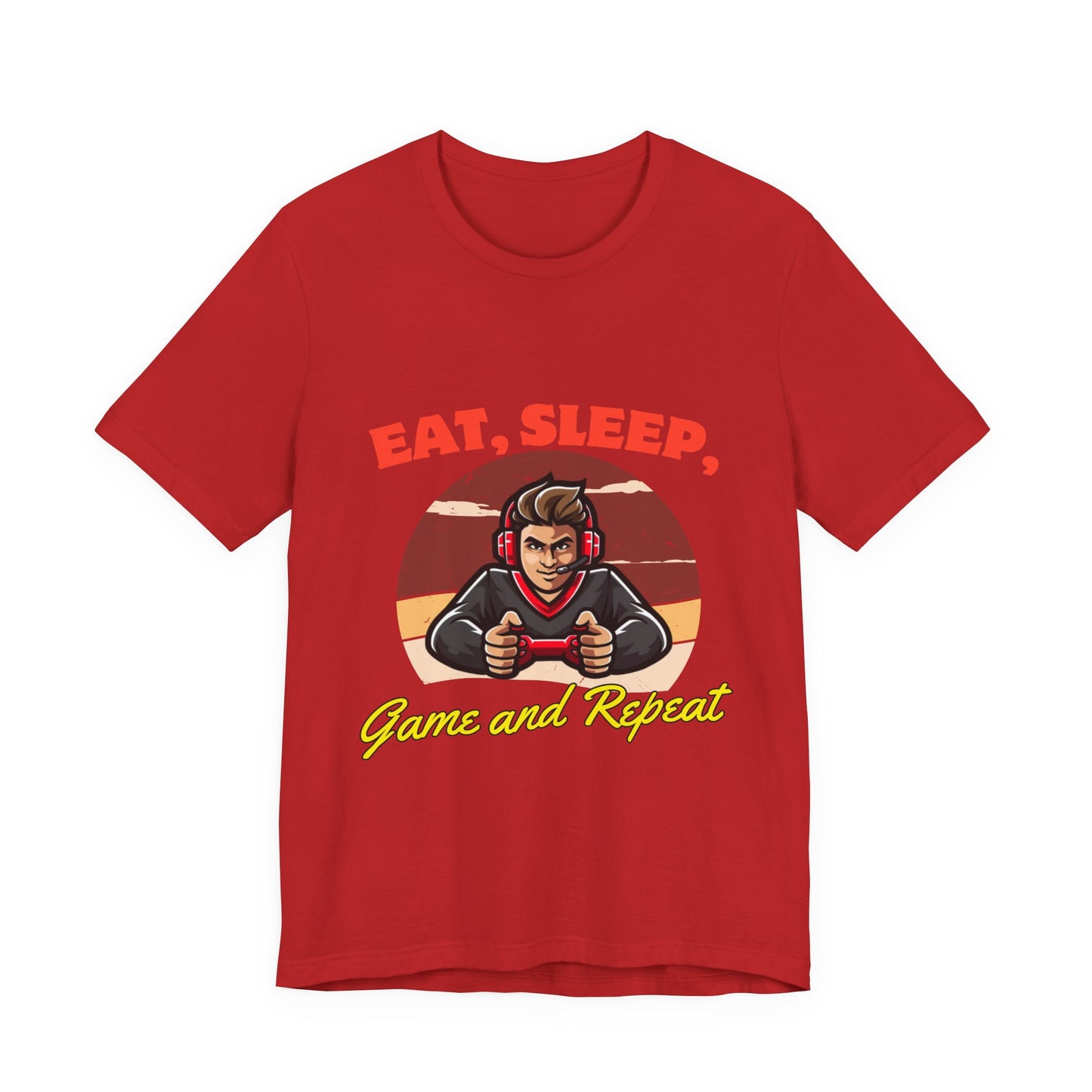 Gamer Lifestyle Tee - Eat, Sleep, Game & Repeat, Perfect for Gamers, Birthday Gift, Casual Wear, Gamer Apparel, Gaming Merchandise