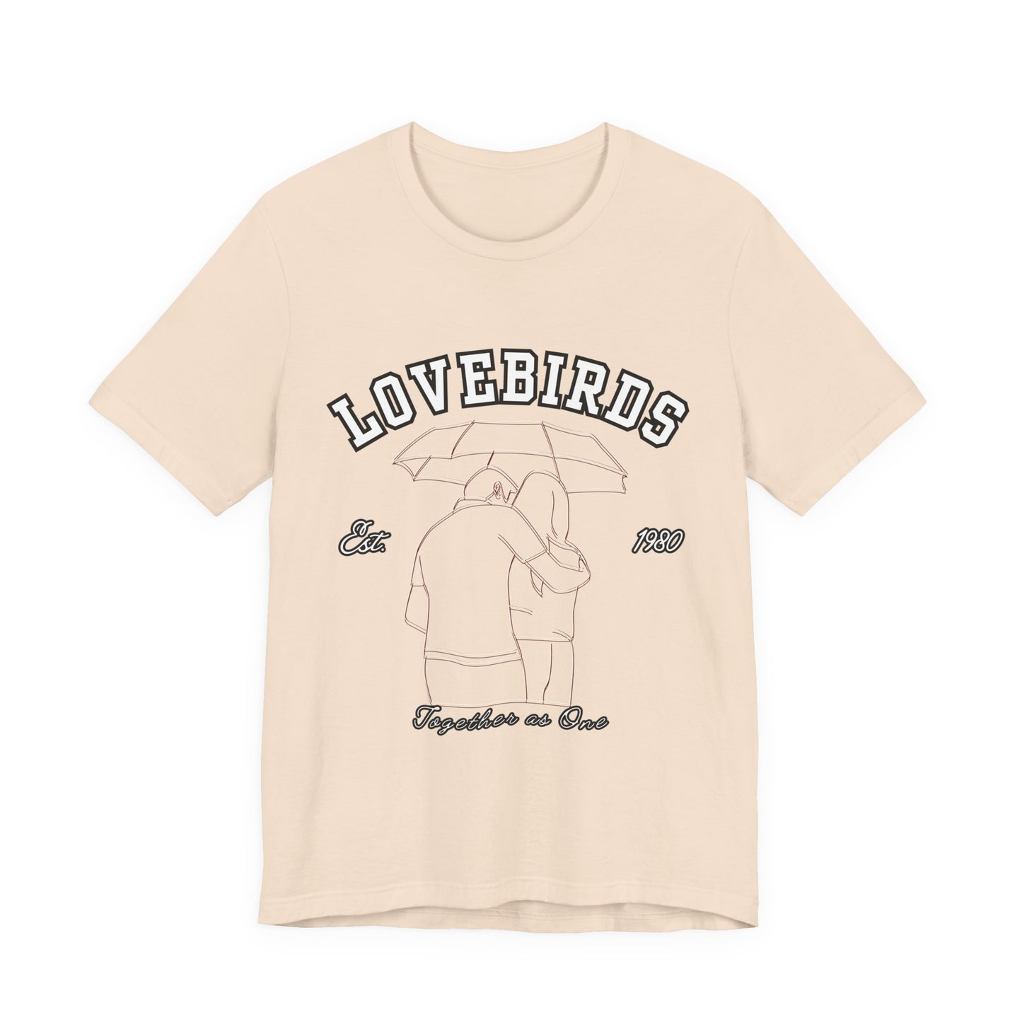 Lovebirds Unisex T-Shirt, Romantic Tee for Couples, Anniversary Gift, Valentine's Day Apparel, Gift for Her/Him, Cute Casual Wear