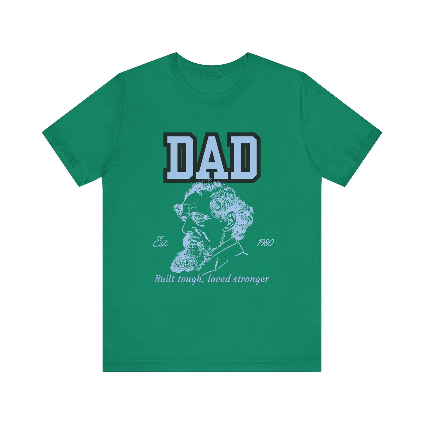 Dad's Long Beard Unisex Tee | Built Tough Loved Stronger | Father's Day Gift, Casual Wear, Family Reunion, Birthday Gift, Summer Style