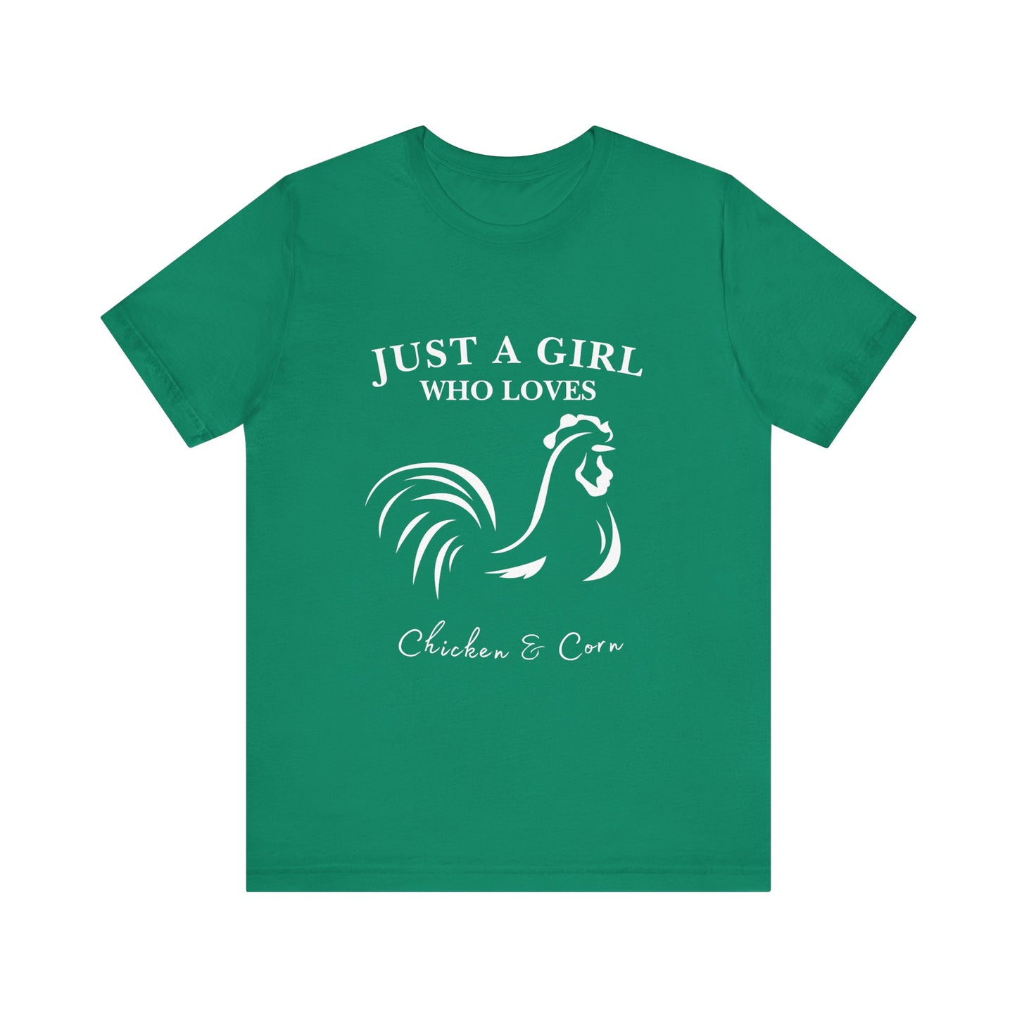 Country Chick Tee: Just a Girl Who Loves Chickens & Corn, Farm Life T-Shirt, Gift for Farmers, Summer Style, Cute Animal Shirt