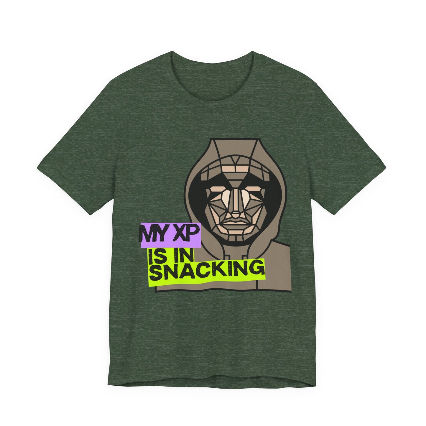 Snack Gaming Short Sleeve Tee, Funny Gamer T-Shirt, Gift for Gamers, Casual Wear, Snack Lover Tee, Unique Graphic Tee