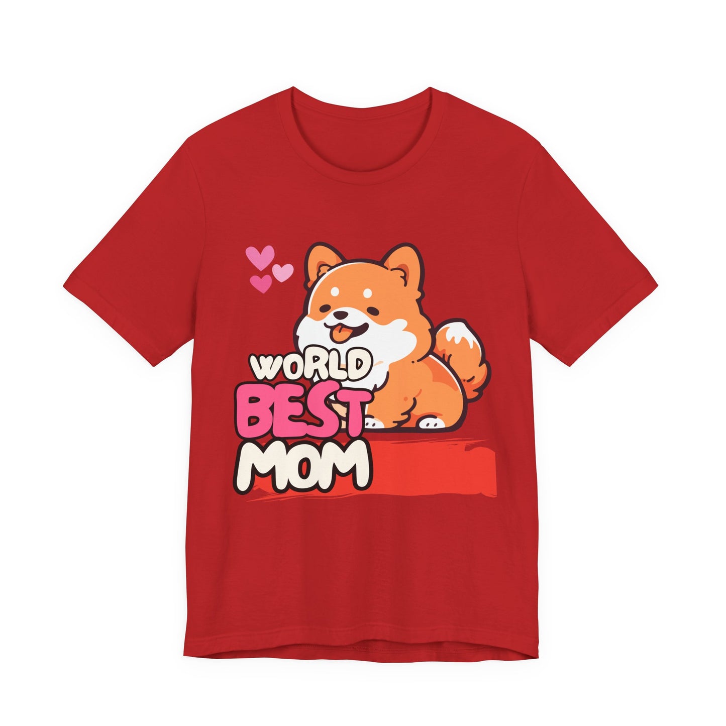 World's Best Mom Tee - Unisex Jersey Short Sleeve Shirt, Gift for Mother's Day, Cute Dog Design, Perfect for Moms, Gifts for Her