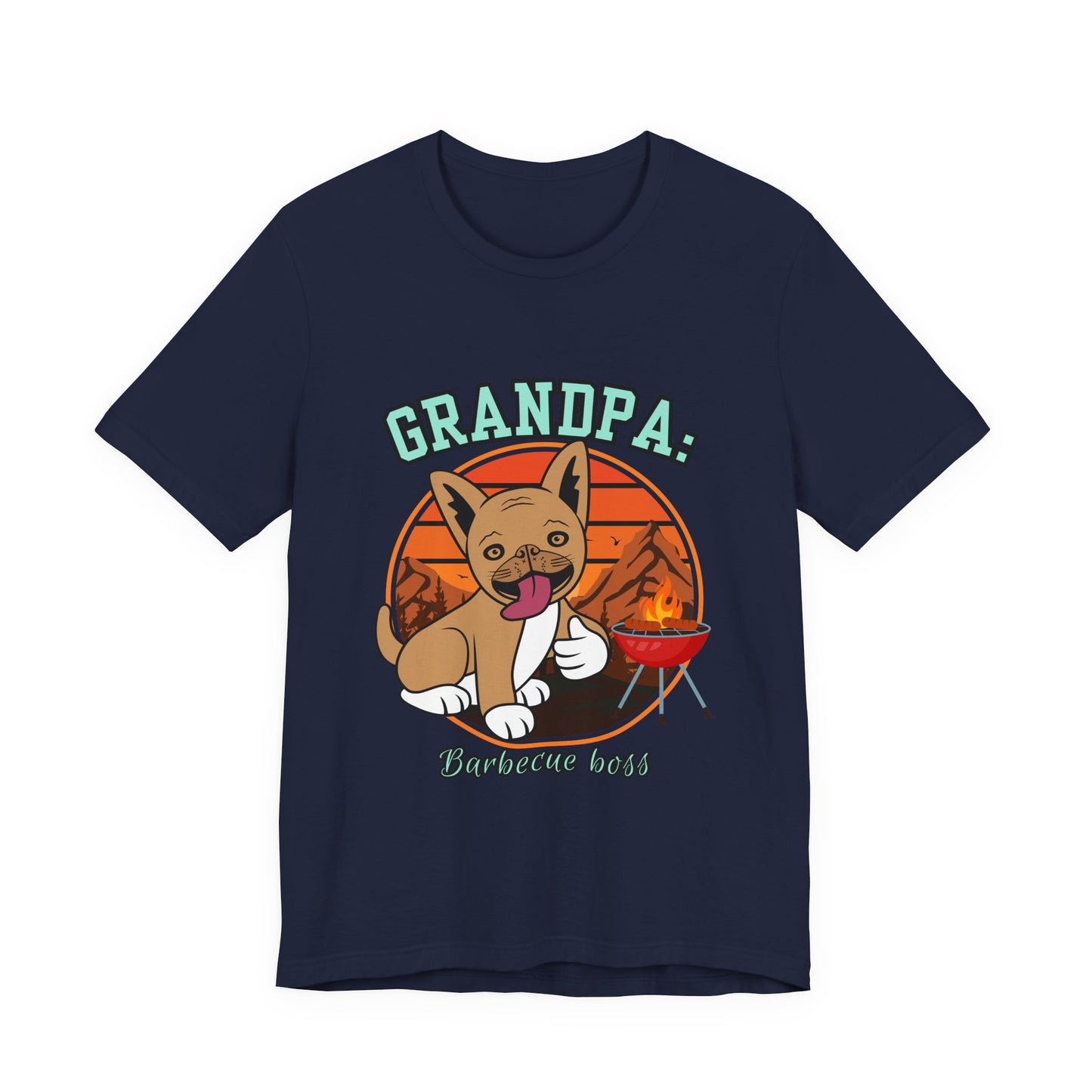 Funny Grandpa Barbecue Tee, Unisex Short Sleeve T-Shirt for Grill Masters, Gift for Father's Day, Dog Lovers, BBQ Parties, Casual Wear