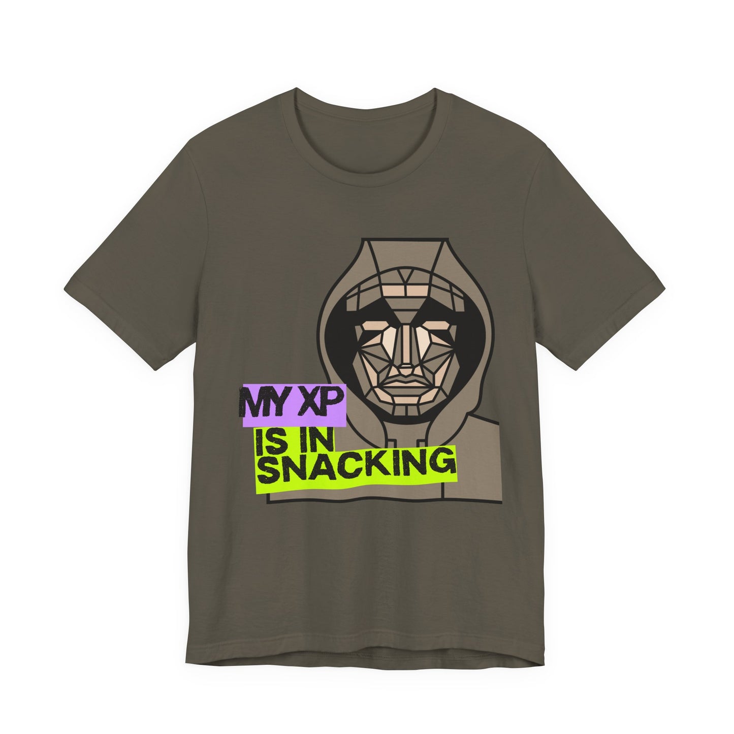 Snack Gaming Short Sleeve Tee, Funny Gamer T-Shirt, Gift for Gamers, Casual Wear, Snack Lover Tee, Unique Graphic Tee