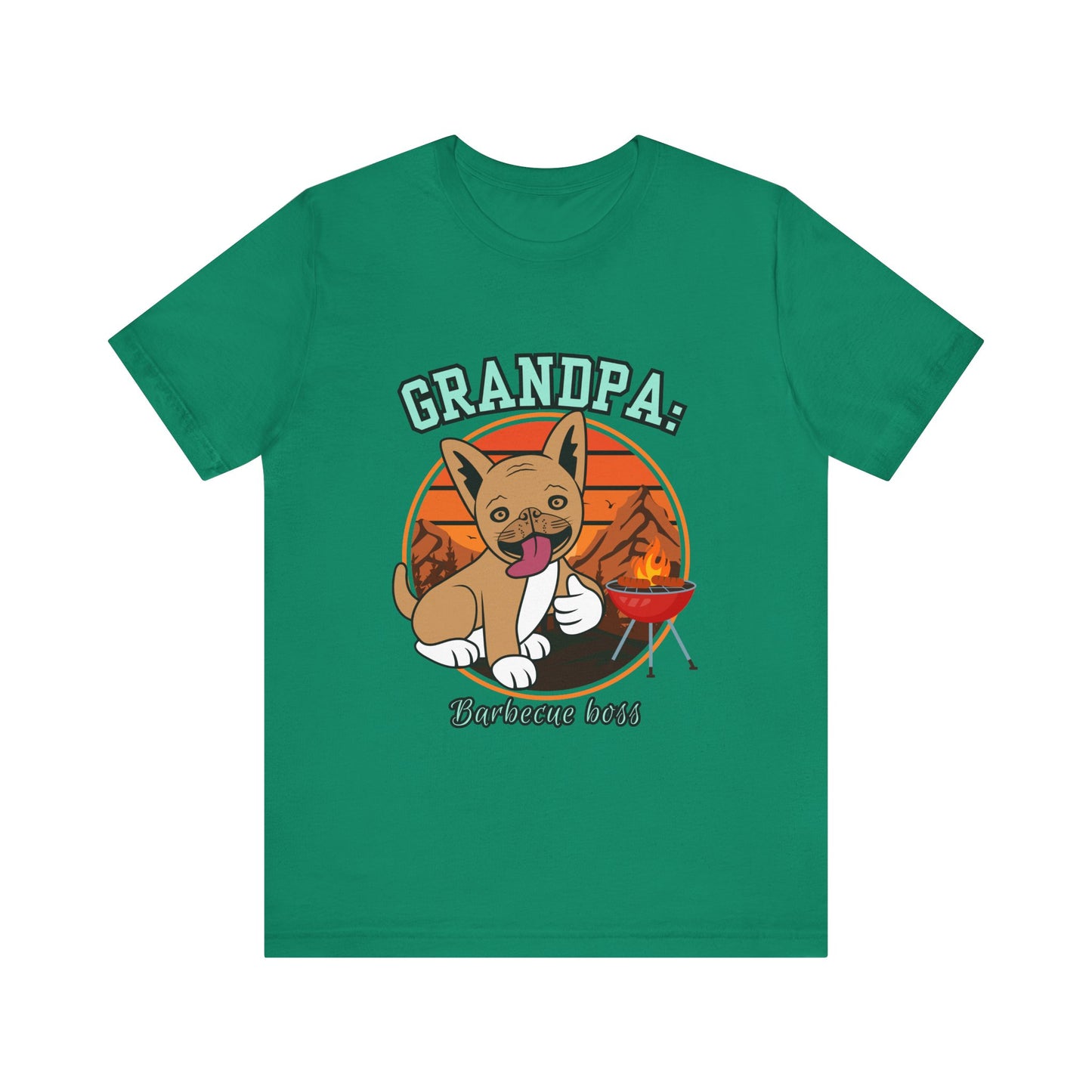 Funny Grandpa Barbecue Tee, Unisex Short Sleeve T-Shirt for Grill Masters, Gift for Father's Day, Dog Lovers, BBQ Parties, Casual Wear