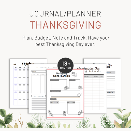 The Ultimate Thanksgiving Planner – Meal, Travel, Shopping & Party Organizer