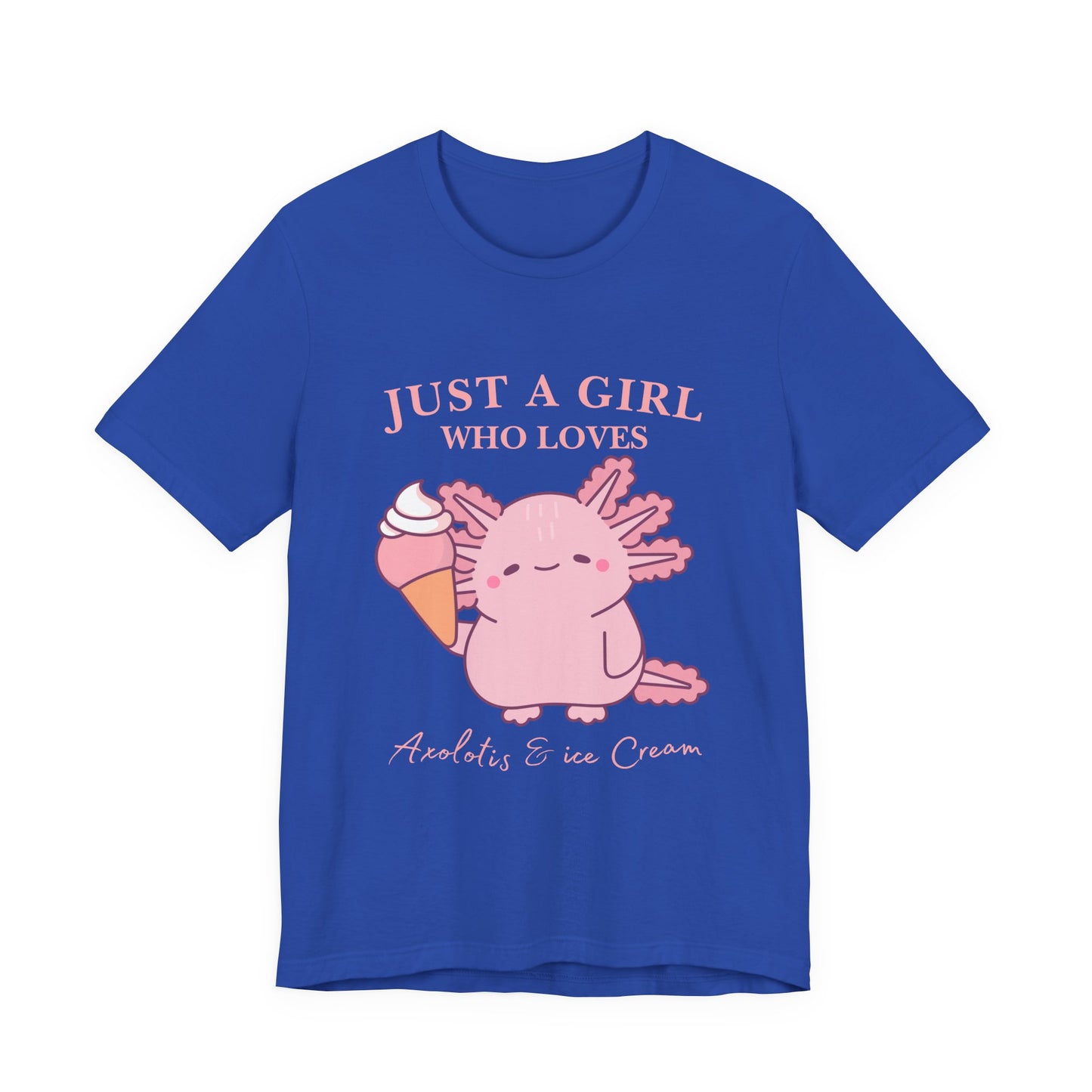 Cute Ice Cream Lover Tee, Fun T-Shirt for Girls, Gift for Ice Cream Fans, Summer Fun Shirt, Casual Everyday Wear, Axolotis T-shirt