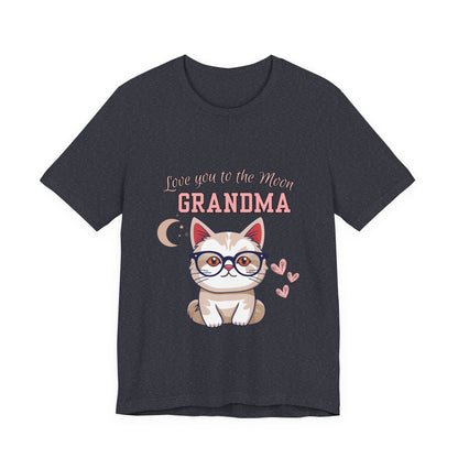 Love You to the Moon Grandma Cat Tee, Cute Cat Shirt, Gift for Grandma, Birthday Tee, Grandparent Gift, Funny Cat T-Shirt