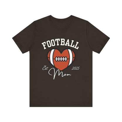 Football Heart Mom Tee, Gift for Sports Moms, Unisex Football Shirt, Casual Daywear, Game Day Outfit, Football Fan Gift