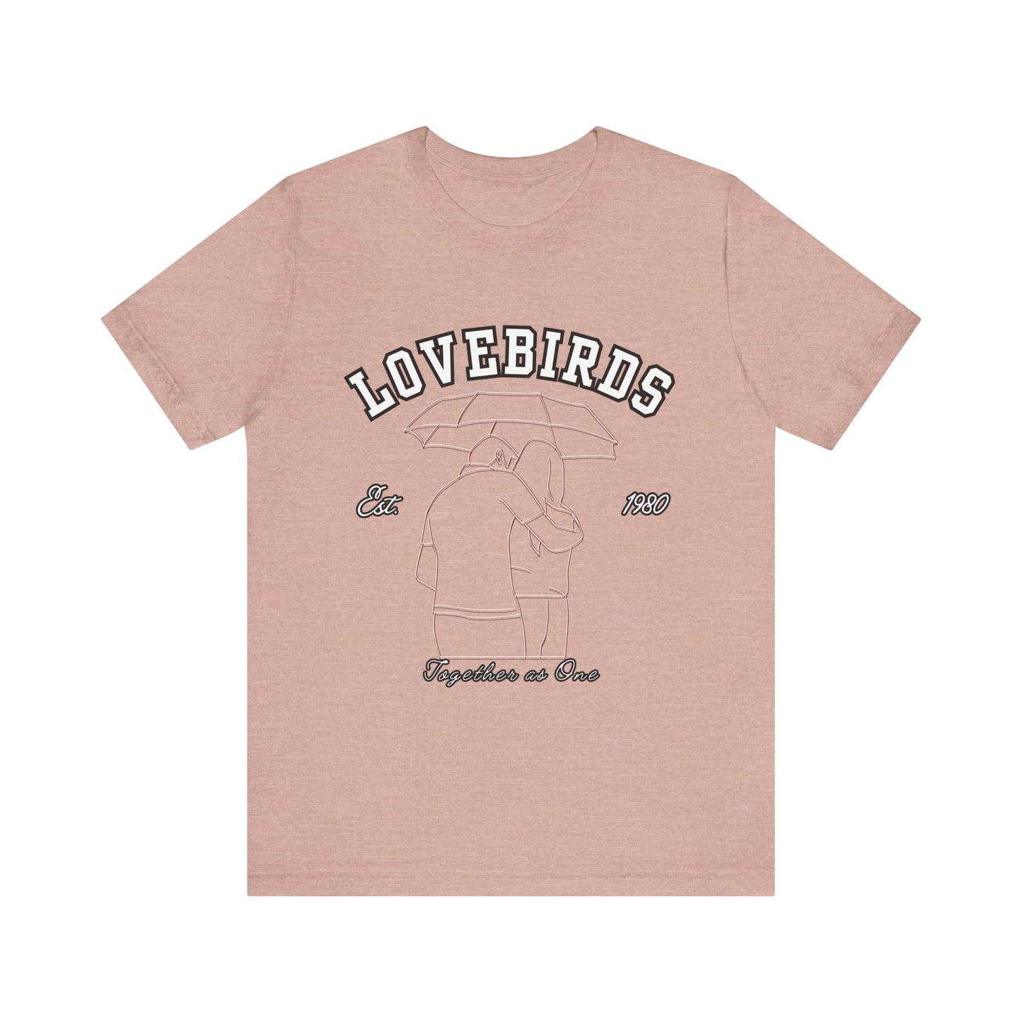 Lovebirds Unisex T-Shirt, Romantic Tee for Couples, Anniversary Gift, Valentine's Day Apparel, Gift for Her/Him, Cute Casual Wear
