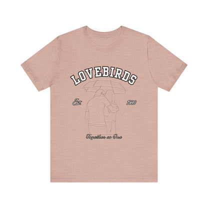 Lovebirds Unisex T-Shirt, Romantic Tee for Couples, Anniversary Gift, Valentine's Day Apparel, Gift for Her/Him, Cute Casual Wear