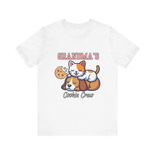 Cute Cat & Dog Grandma's Cookie Crew Tee - Pet Lovers Shirt, Animal Lover Gift, Funny Cat Tee, Family Reunion, Birthday Gift