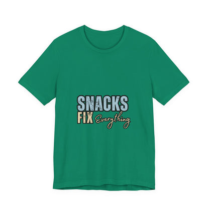 Funny Snack-Themed Unisex Tee, Ideal Gift for Food Lovers, Perfect for Casual Wear, Parties, or Movie Nights