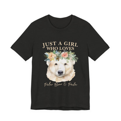 Just a Girl Who Loves Polar Bears Tee, Cute Animal Lover Gift, Nature Tee, Casual Wear, Eco-friendly Shirt, Pet Lover Apparel