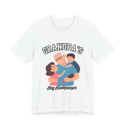 Grandpa's Fun Headquarters Tee | Family Gift, Father's Day, Grandparent's Day, Casual Wear, Cute Graphic Shirt