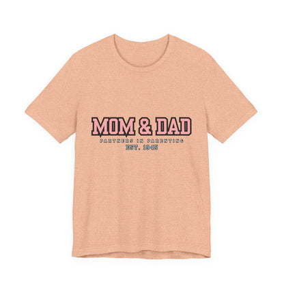 Mom & Dad Partner in Parenting Tee, Family Matching Tee, Parent T-Shirt, Gift for New Parents, Cute Family Shirt, Unisex Graphic Tee