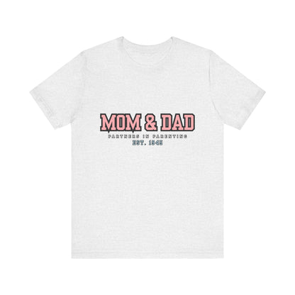 Mom & Dad Partner in Parenting Tee, Family Matching Tee, Parent T-Shirt, Gift for New Parents, Cute Family Shirt, Unisex Graphic Tee