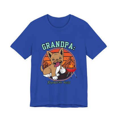 Funny Grandpa Barbecue Tee, Unisex Short Sleeve T-Shirt for Grill Masters, Gift for Father's Day, Dog Lovers, BBQ Parties, Casual Wear
