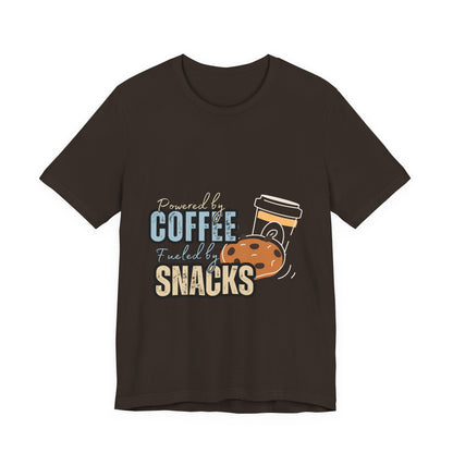 Coffee & Snacks Unisex Tee | Fun Graphic Shirt | Perfect for Coffee Lovers | Kitchen Gift | Foodie Apparel