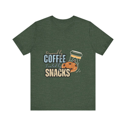 Coffee & Snacks Unisex Tee | Fun Graphic Shirt | Perfect for Coffee Lovers | Kitchen Gift | Foodie Apparel