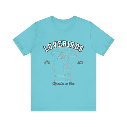 Lovebirds Unisex T-Shirt, Romantic Tee for Couples, Anniversary Gift, Valentine's Day Apparel, Gift for Her/Him, Cute Casual Wear