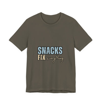 Funny Snack-Themed Unisex Tee, Ideal Gift for Food Lovers, Perfect for Casual Wear, Parties, or Movie Nights