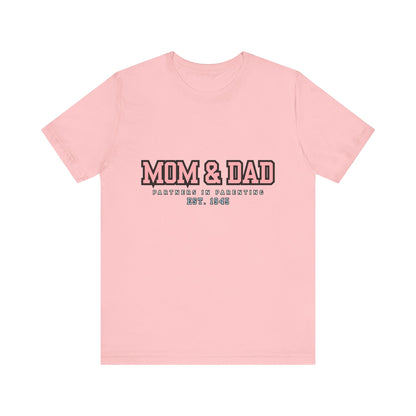 Mom & Dad Partner in Parenting Tee, Family Matching Tee, Parent T-Shirt, Gift for New Parents, Cute Family Shirt, Unisex Graphic Tee