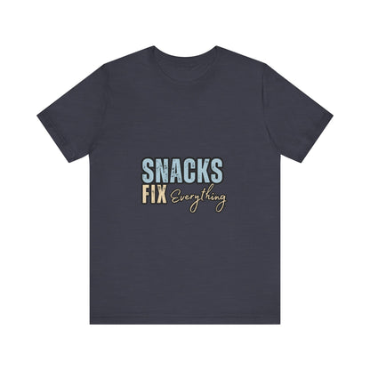 Funny Snack-Themed Unisex Tee, Ideal Gift for Food Lovers, Perfect for Casual Wear, Parties, or Movie Nights