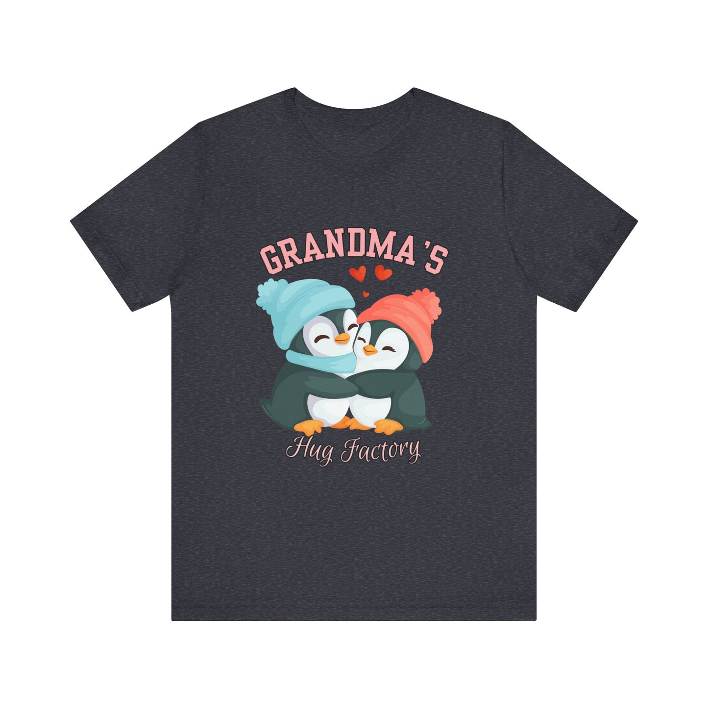 Grandma's Hug Factory T-Shirt, Cute Penguin Tee, Gift for Grandma, Family Reunion Shirt, Mother's Day Gift, Cozy Casual Wear