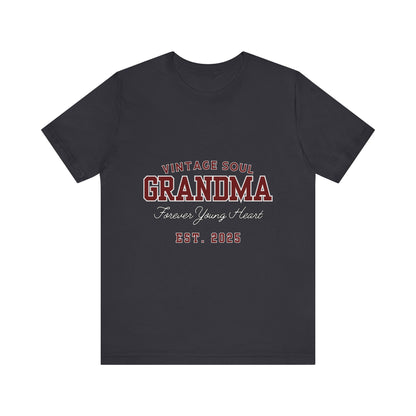 Vintage Soul Grandma Tee - Forever Young Heart, Birthday Gift, Family Reunion, Mothers Day Gift, Cute Grandma Shirt