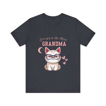Love You to the Moon Grandma Cat Tee, Cute Cat Shirt, Gift for Grandma, Birthday Tee, Grandparent Gift, Funny Cat T-Shirt