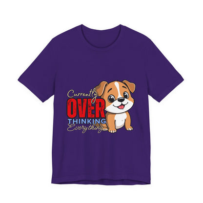 Cute Dog Thinking Unisex Tee, Perfect Gift for Dog Lovers, Funny Animal Shirt, Casual Wear, Pet Appreciation