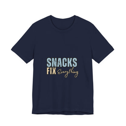 Funny Snack-Themed Unisex Tee, Ideal Gift for Food Lovers, Perfect for Casual Wear, Parties, or Movie Nights