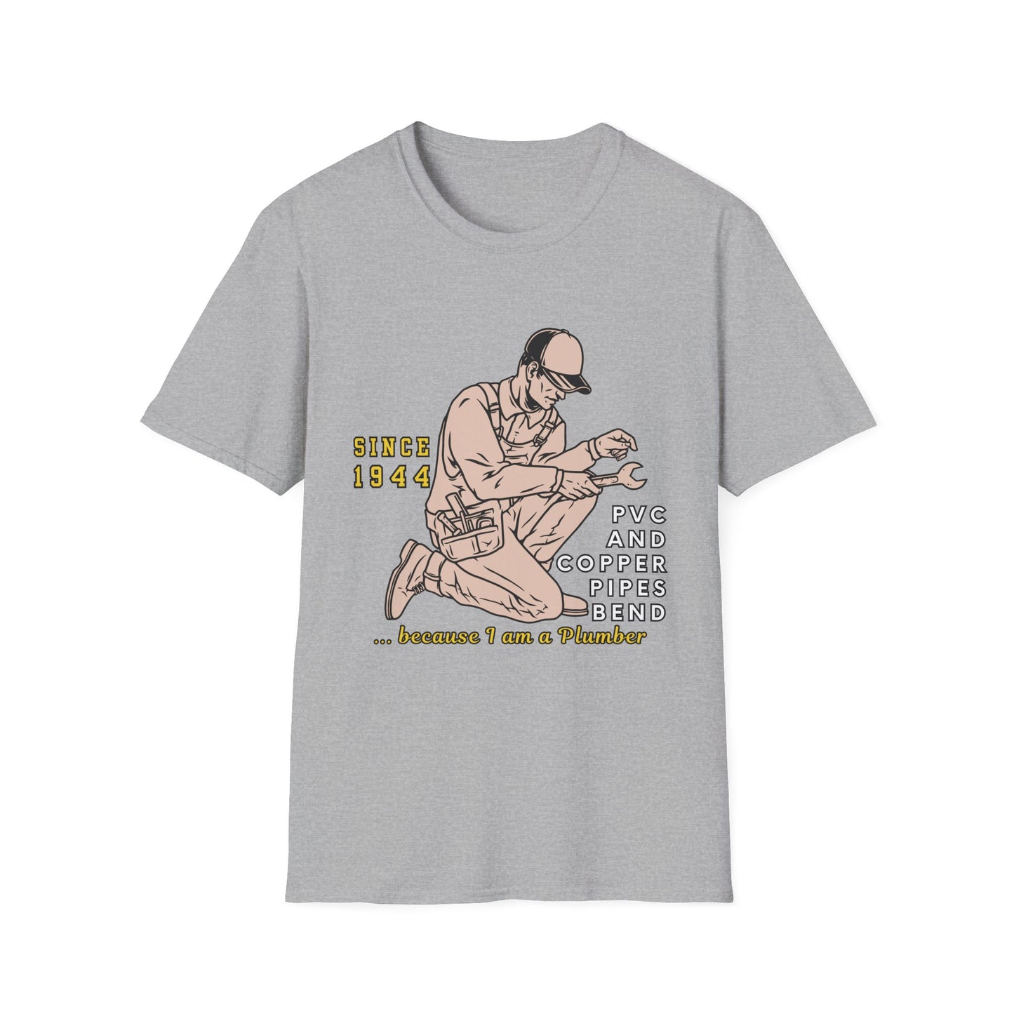 Vintage Plumber T-Shirt, Funny Plumbing Tee, Gift for Plumbers, Since 1944 Graphic Shirt, Unisex Softstyle Apparel