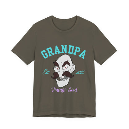 Grandpa Est 2025 Vintage Soul Tee, Funny Grandpa Gift, Unisex T-Shirt, Father's Day, Vintage Style, Gift for Grandpa