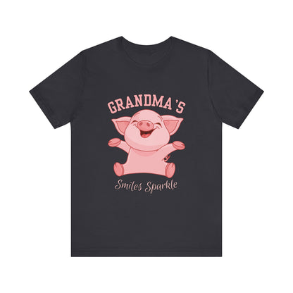 Grandma's Smiles Short Sleeve Tee, Cute Gift for Grandma, Family Gathering Shirt, Birthday Gift, Casual Wear, Fun Tee