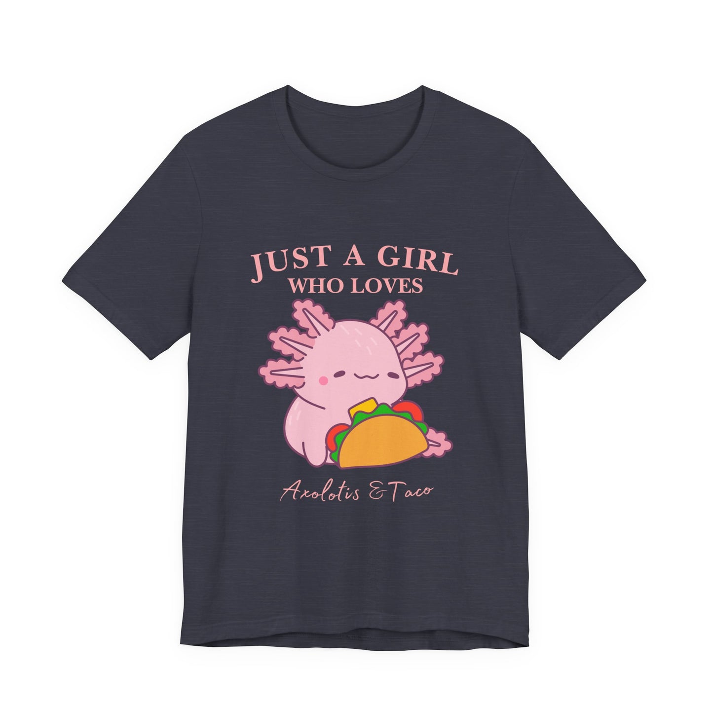 Cute Taco-Loving Axolotl Tee, Fun Graphic T-Shirt, Gift for Taco Lovers, Unisex Apparel, Cartoon Lover's Top