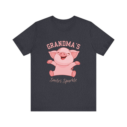 Grandma's Smiles Short Sleeve Tee, Cute Gift for Grandma, Family Gathering Shirt, Birthday Gift, Casual Wear, Fun Tee