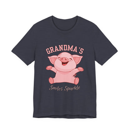 Grandma's Smiles Short Sleeve Tee, Cute Gift for Grandma, Family Gathering Shirt, Birthday Gift, Casual Wear, Fun Tee