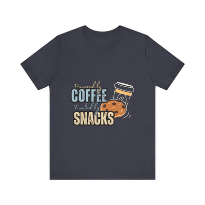 Coffee & Snacks Unisex Tee | Fun Graphic Shirt | Perfect for Coffee Lovers | Kitchen Gift | Foodie Apparel