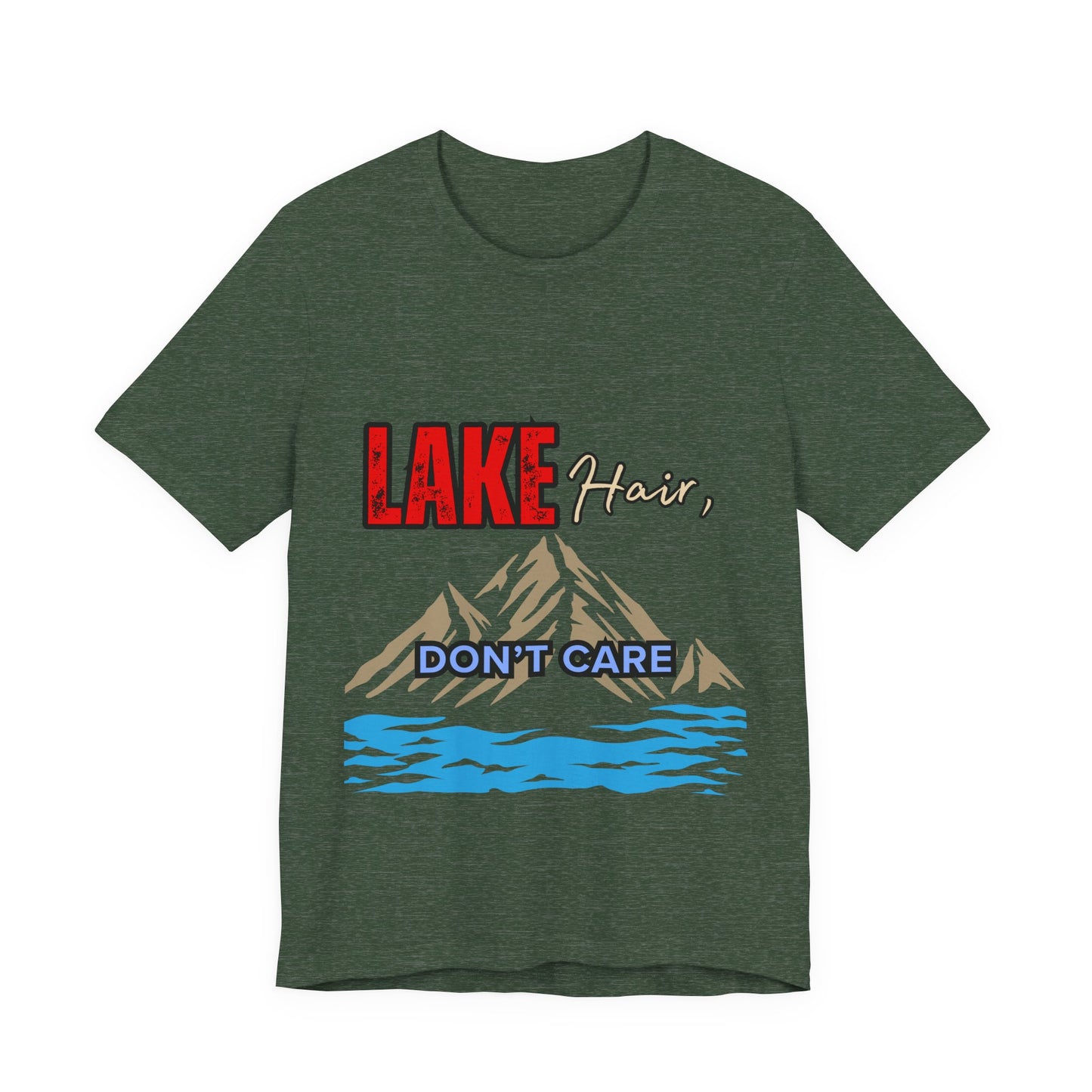Lake Hair Don't Care Tee - Unisex T-Shirt for Nature Lovers, Outdoor Activities, Lake Trips, Gift for Him/Her, Vacation Essentials