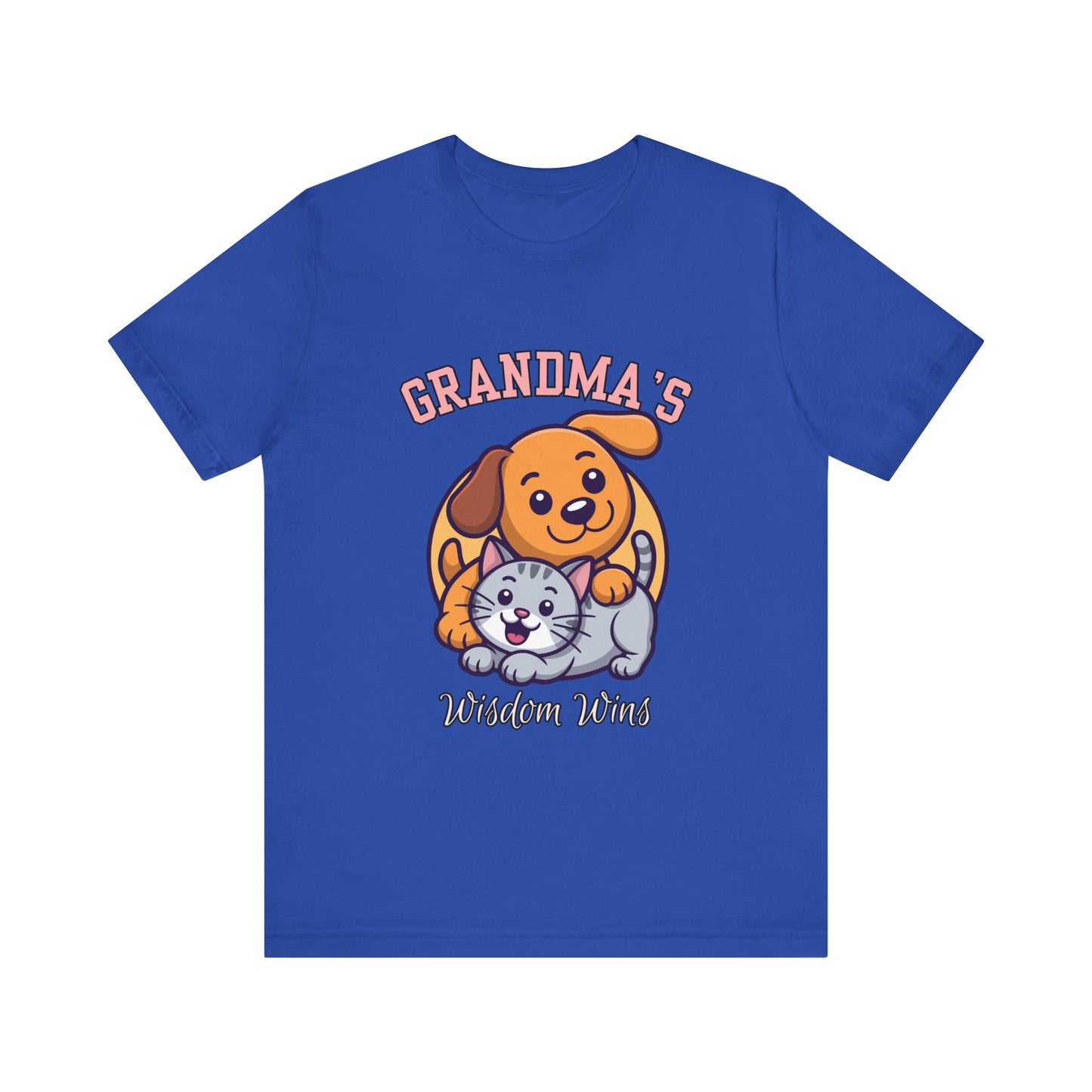 Grandma's Pet Love Tee - Cute Cat and Dog Design, Perfect Gift for Grandparents, Animal Lovers, Birthday, Family Gatherings, Casual Wear