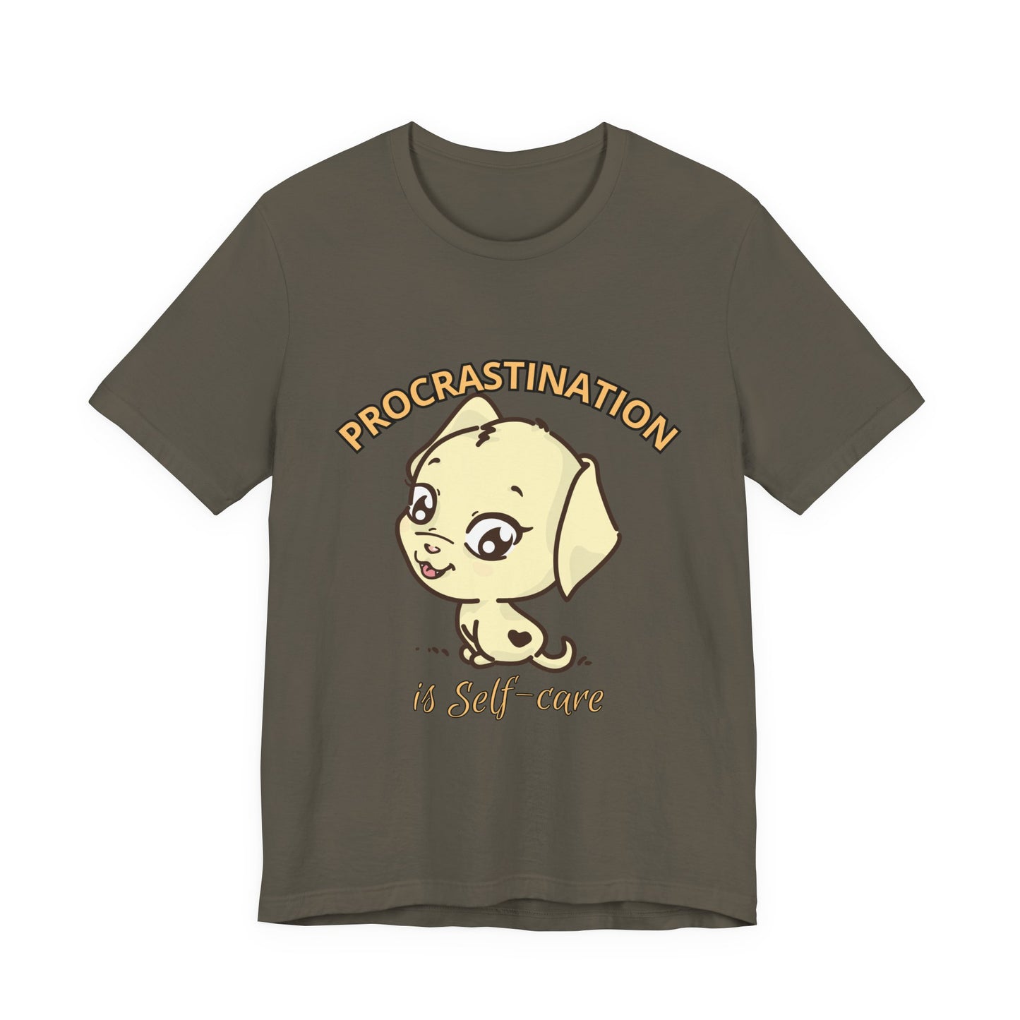 Procrastination is Self-Care Tee, Unisex Fashion T-Shirt, Cute Dog Graphic Tee, Relaxation Gift, Daily Comfort Top