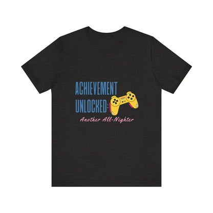 Achievement Unlocked Gamer Tee, Unisex Jersey T-Shirt for Gamers, Perfect for Gaming Nights, Birthday Gift, Casual Wear