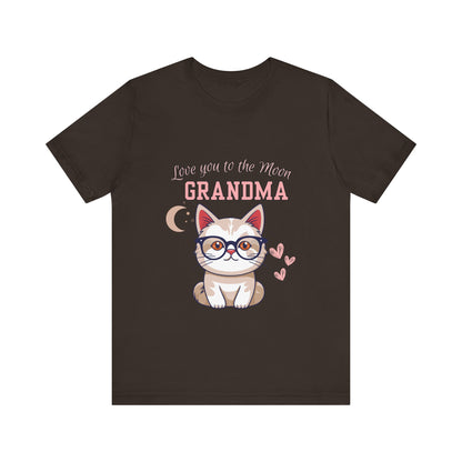Love You to the Moon Grandma Cat Tee, Cute Cat Shirt, Gift for Grandma, Birthday Tee, Grandparent Gift, Funny Cat T-Shirt