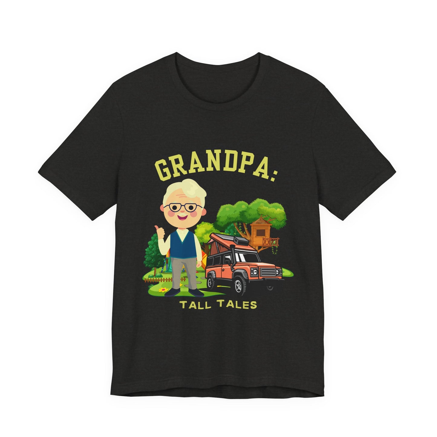 Grandpa Tall Tales Tee, Funny Grandpa Shirt, Gift for Grandpa, Family Gathering Outfit, Dad Humor T-shirt, Unisex Casual Tee